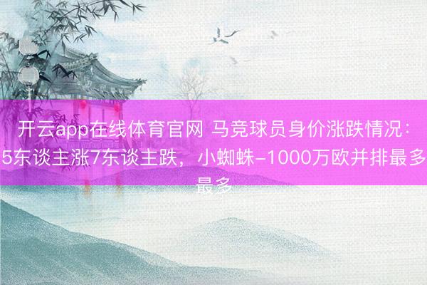 开云app在线体育官网 马竞球员身价涨跌情况：5东谈主涨7东谈主跌，小蜘蛛-1000万欧并排最多